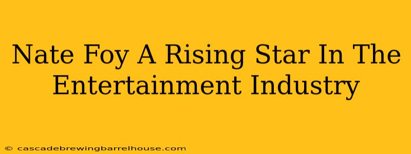 Nate Foy A Rising Star In The Entertainment Industry