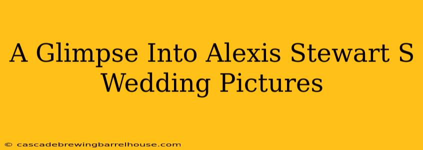 A Glimpse Into Alexis Stewart S Wedding Pictures