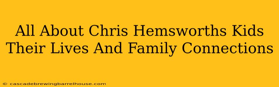 All About Chris Hemsworths Kids Their Lives And Family Connections