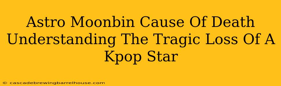 Astro Moonbin Cause Of Death Understanding The Tragic Loss Of A Kpop Star
