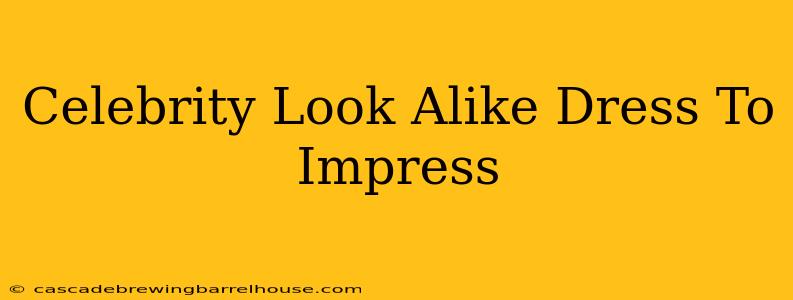 Celebrity Look Alike Dress To Impress