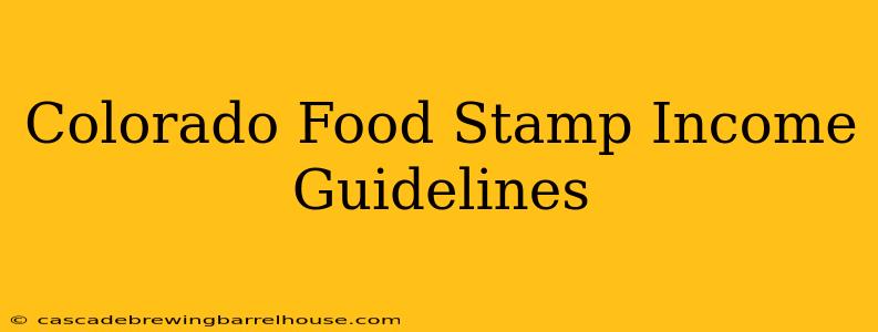 Colorado Food Stamp Income Guidelines