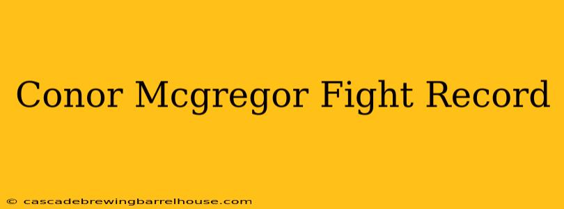 Conor Mcgregor Fight Record