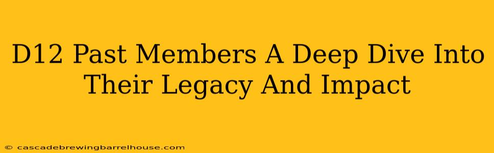 D12 Past Members A Deep Dive Into Their Legacy And Impact
