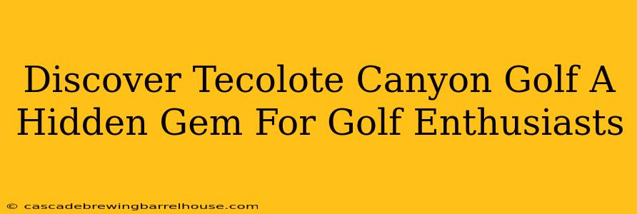 Discover Tecolote Canyon Golf A Hidden Gem For Golf Enthusiasts