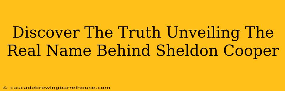 Discover The Truth Unveiling The Real Name Behind Sheldon Cooper