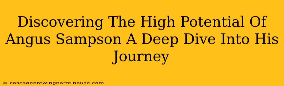 Discovering The High Potential Of Angus Sampson A Deep Dive Into His Journey