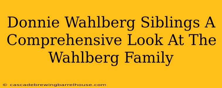 Donnie Wahlberg Siblings A Comprehensive Look At The Wahlberg Family