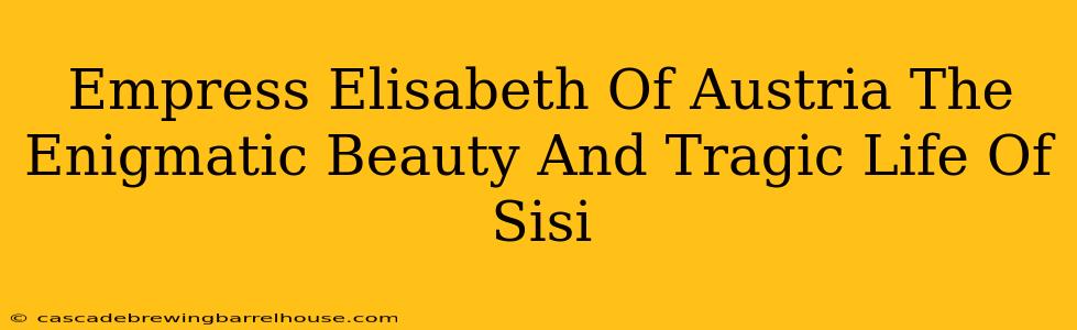 Empress Elisabeth Of Austria The Enigmatic Beauty And Tragic Life Of Sisi