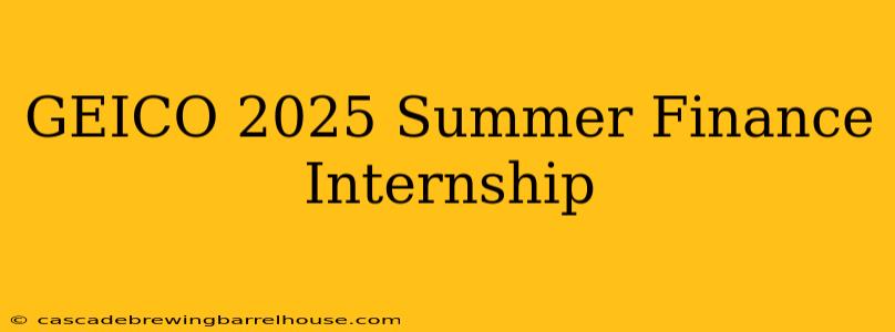 GEICO 2025 Summer Finance Internship