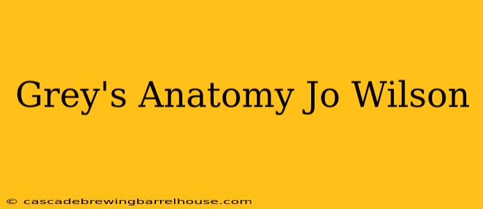 Grey's Anatomy Jo Wilson