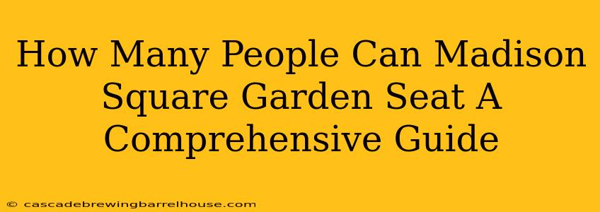How Many People Can Madison Square Garden Seat A Comprehensive Guide