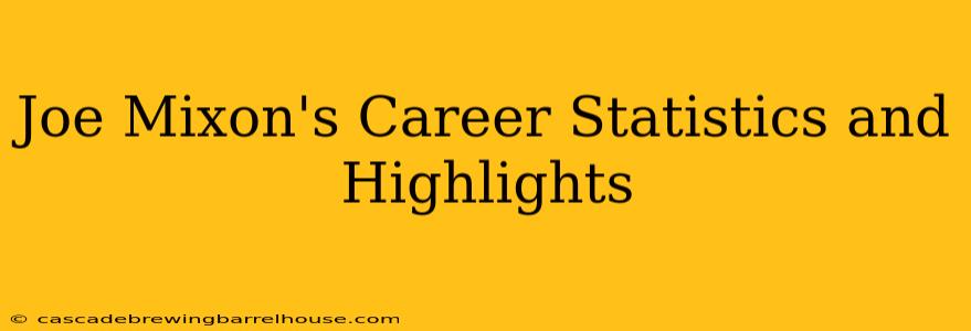 Joe Mixon's Career Statistics and Highlights