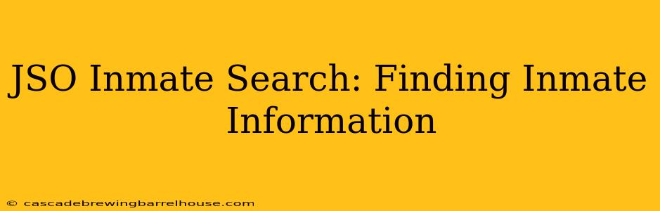 JSO Inmate Search: Finding Inmate Information