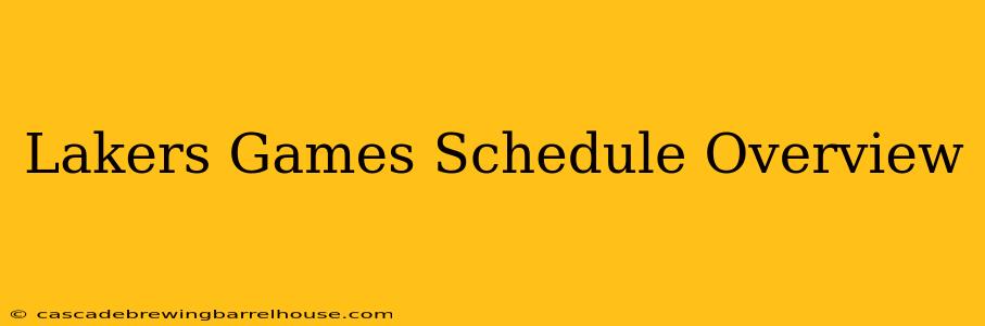 Lakers Games Schedule Overview