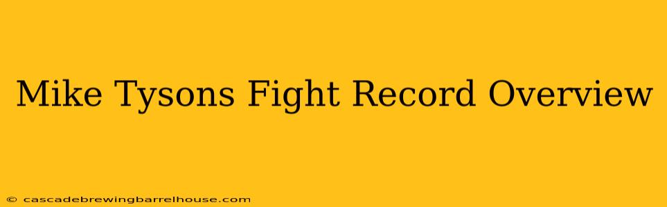 Mike Tysons Fight Record Overview