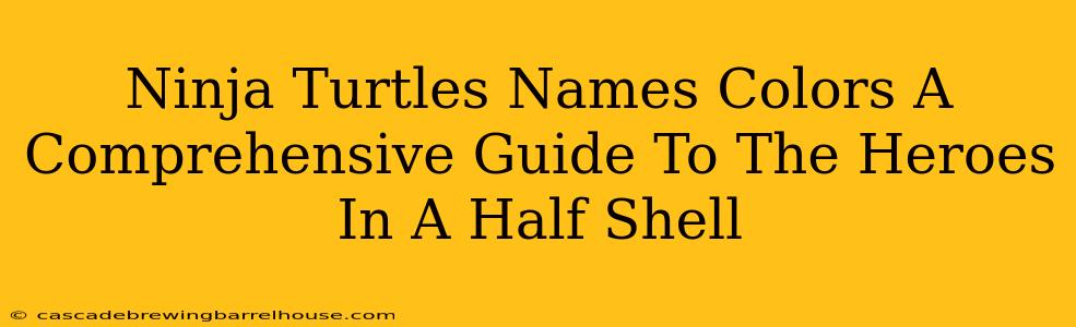Ninja Turtles Names Colors A Comprehensive Guide To The Heroes In A Half Shell