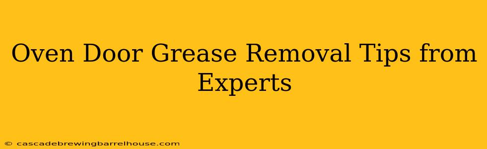 Oven Door Grease Removal Tips from Experts