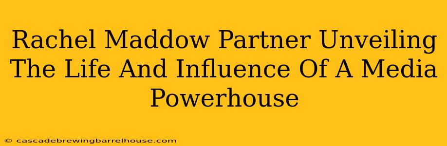 Rachel Maddow Partner Unveiling The Life And Influence Of A Media Powerhouse
