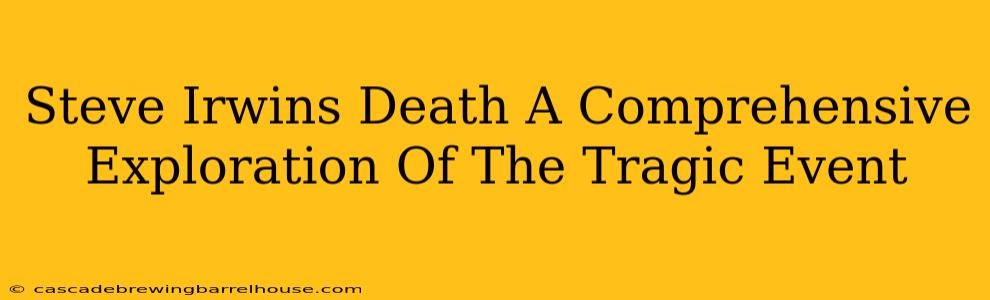 Steve Irwins Death A Comprehensive Exploration Of The Tragic Event