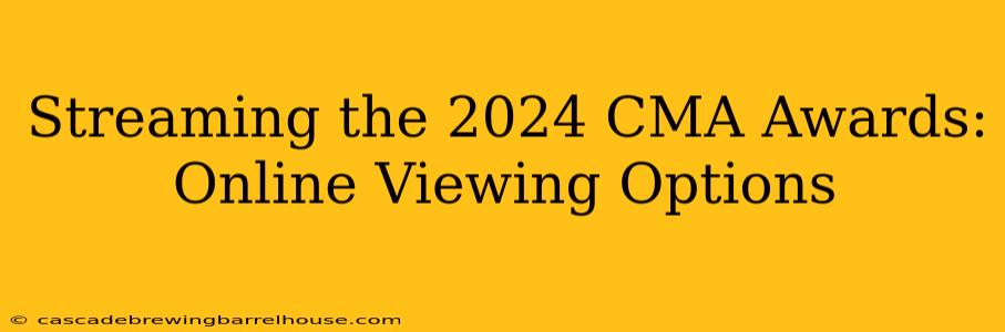Streaming the 2024 CMA Awards: Online Viewing Options
