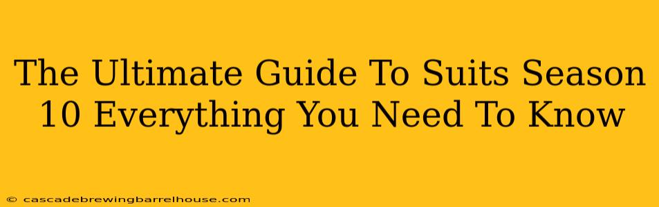 The Ultimate Guide To Suits Season 10 Everything You Need To Know