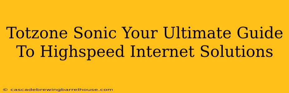 Totzone Sonic Your Ultimate Guide To Highspeed Internet Solutions