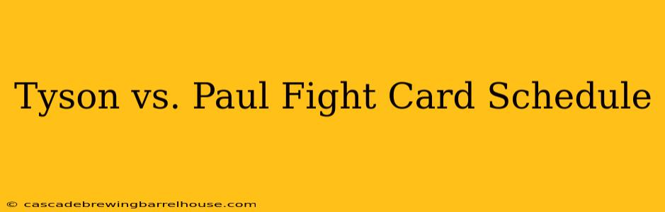 Tyson vs. Paul Fight Card Schedule