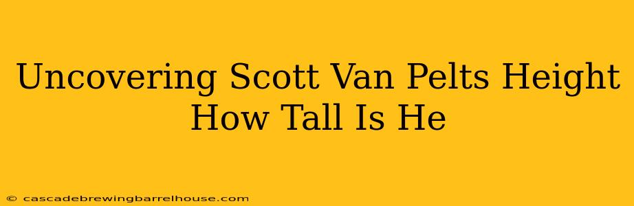 Uncovering Scott Van Pelts Height How Tall Is He