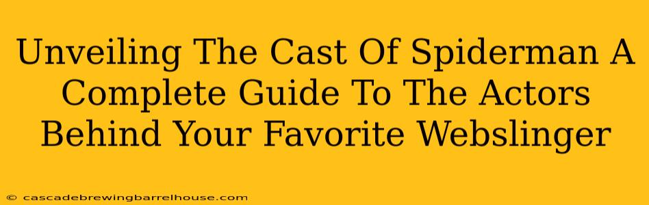 Unveiling The Cast Of Spiderman A Complete Guide To The Actors Behind Your Favorite Webslinger