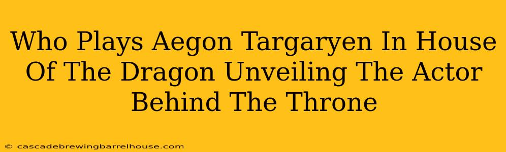 Who Plays Aegon Targaryen In House Of The Dragon Unveiling The Actor Behind The Throne
